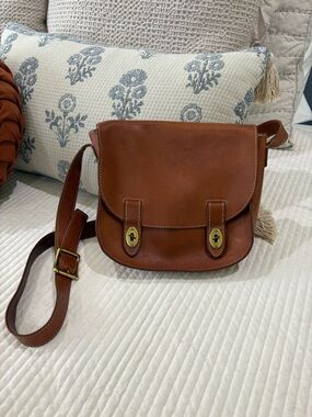 Fossil Brown Leather Crossbody Satchel and Wallet